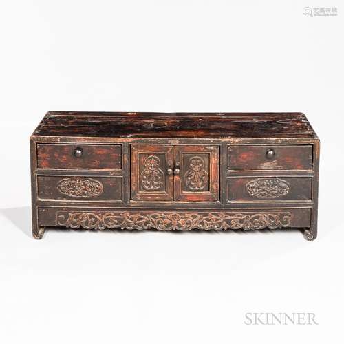 Carved Low Cabinet