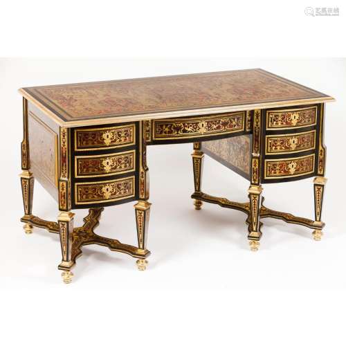 A Louis XIV style Boulle bureau Mazarin