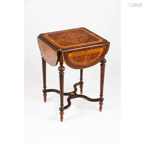 A Napoleon III dropleaf side table