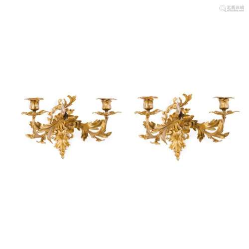 A pair of Louis XV style wall sconces