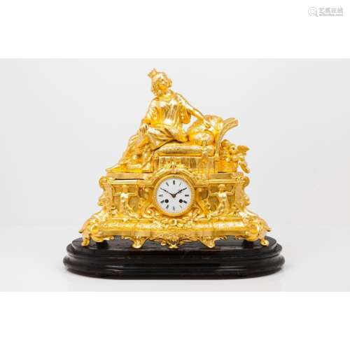 A Napoleon III table top clock