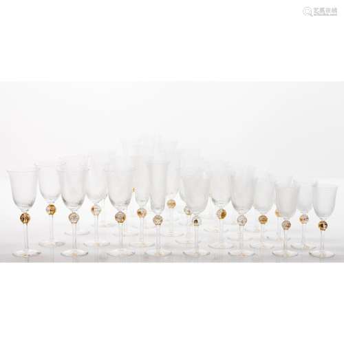 An eight cover part set of drinking glasses