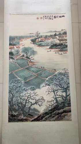 Chinese Ink Color Scroll Painting