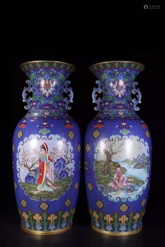 Pair of Chinese Cloisonne Vases,Mark