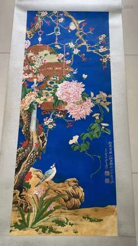 Chinese Ink Color Scroll Painting