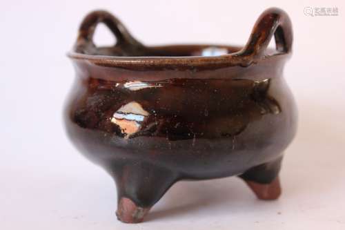 Chinese Glazed Tripod Censer