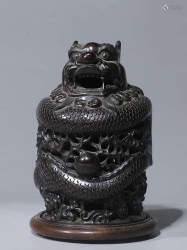 Chinese Zitan Wood Hand Carved Censer