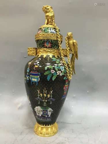 Chinese Cloisonne Enamel Vase