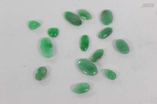 Group of  Green Jadeite Ring Face