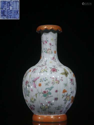 Chinese Famille Rose Porcelain Vase,Mark