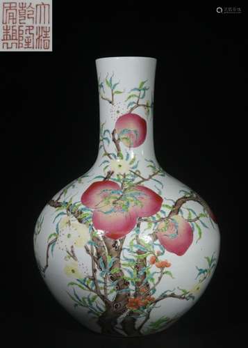 Chinese Famille Rose Porcelain Vase,Mark