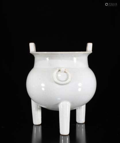 Chinese White Porcelain Tripod Censer
