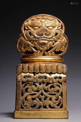 Chinese Gilt Bronze Seal