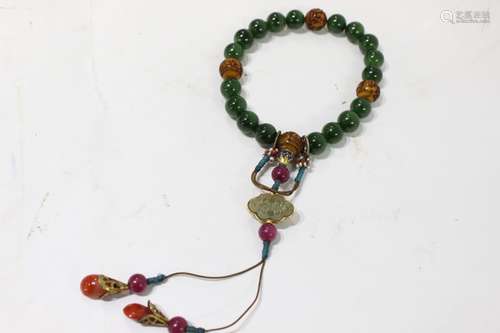 Chinese Green Prayer Bracelet