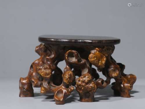 Chinese Natural Burl Wood Tree Stand