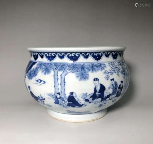 Chinese Blue and White Porcelain Washer