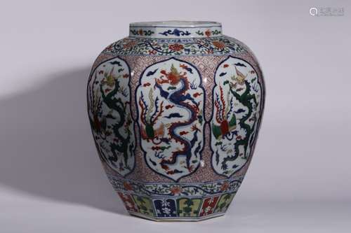 Chinese Wucai Porcelain Jar Vase