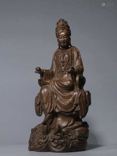 Chinese Hand Carved Bamboo Guanyin