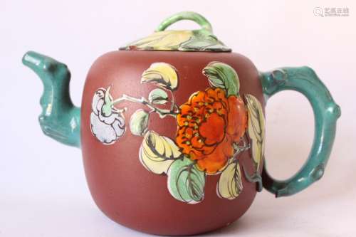 Chinese Zisha Glazed Teapot, Mark
