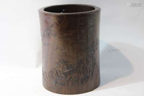 Chinese Wood Brushpot