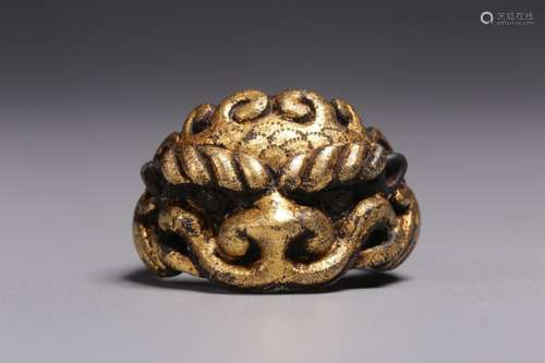 Chinese Gilt Metal Ring