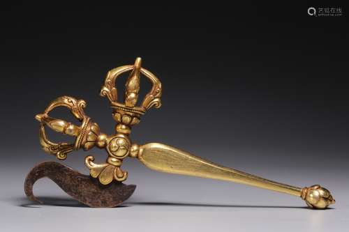 Chinese Gilt Bronze Instrument