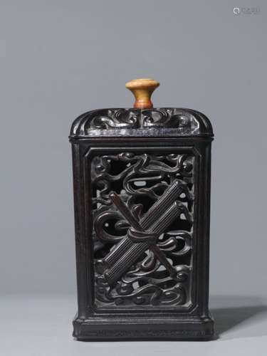 Chinese Zitan Wood Carved Case