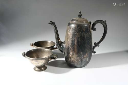 Set Of Tin Pot Cups And Pot, China
