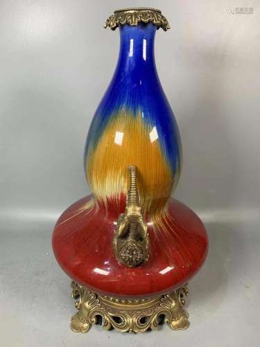 Glaze Porcelain Gourd Bottle, China