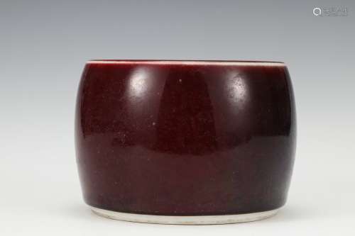 Red Glaze Porcelain Cricket Jar, China