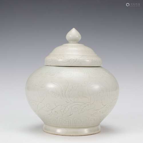 White Glaze Porcelain Covered Jar, China