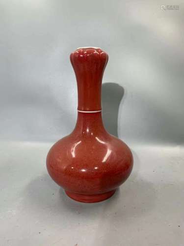 Red Glaze Porcelain Bottle, China