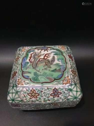 Doucai Porcelain Square Box, China