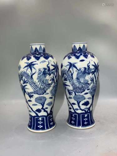Pair Of Blue And White 