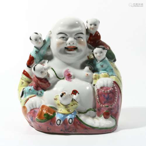 Porcelain Statue Of Maitreya, China