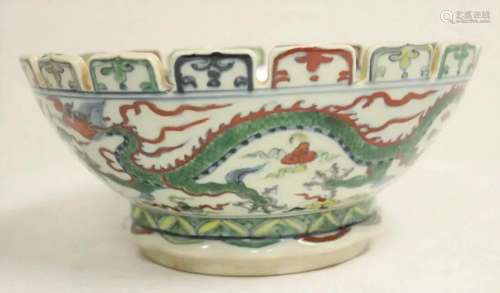 Chinese Ming Dynasty Doucai porcelain Dragon bowl