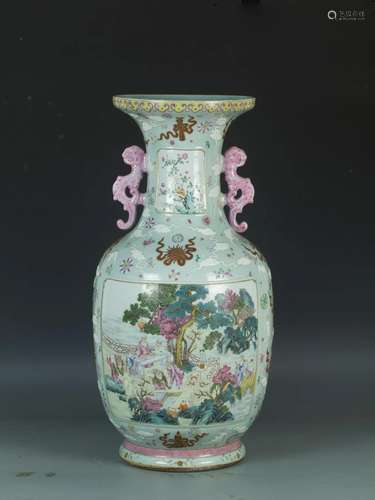 Qianlong of the Qing Dynasty: A Fencai Porcelain Vase