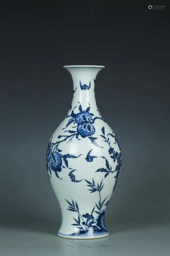 Qing Yongzheng: A blue and white Porcelain Vase