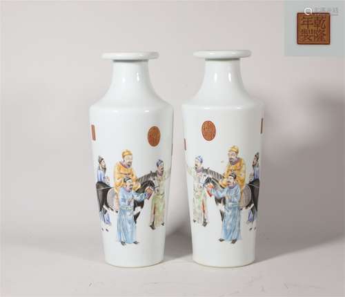 A pair of poetic vases of pastel characters in the Republic ...