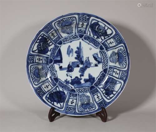 Blue and White Plate Wanli Style