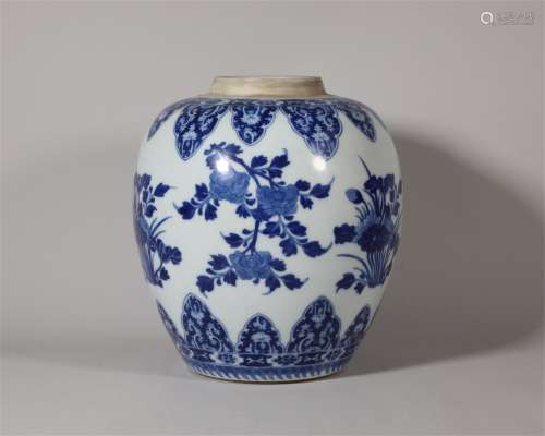 Blue and White Jar Qing Style