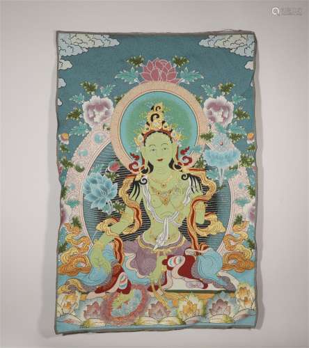 Suzhou embroidered thangka in Qing Dynasty