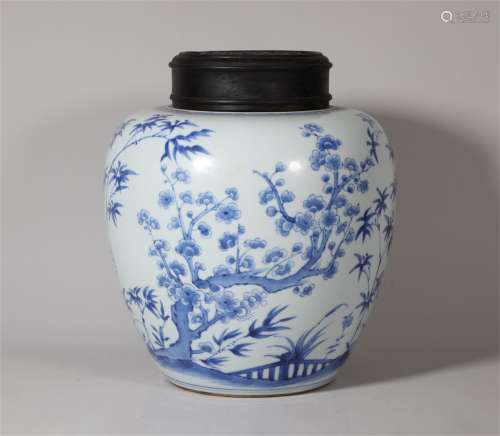 A Blue and White Jar Qing Style