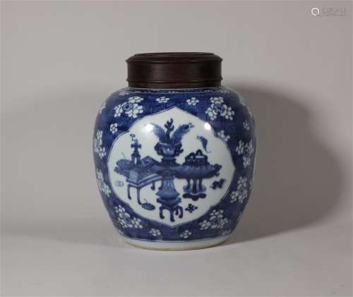 Blue and White Jar Kangxi Style