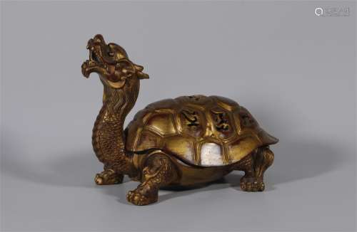Qing Dynasty gilded turtle fragrance