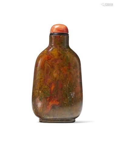 A MOSS AGATE SNUFF BOTTLE