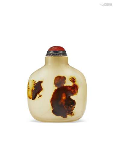 A SHADOW AGATE SNUFF BOTTLE