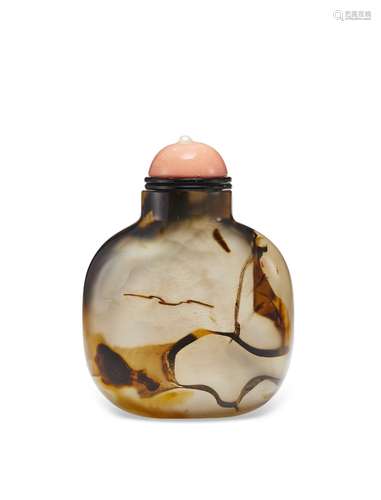 A SHADOW AGATE SNUFF BOTTLE