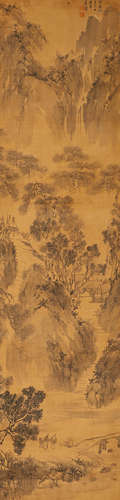 Chinese ink painting Lantao silk landscape