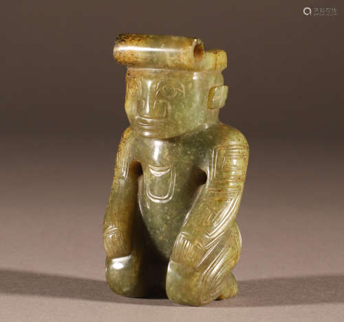 High ancient jade kneeling man